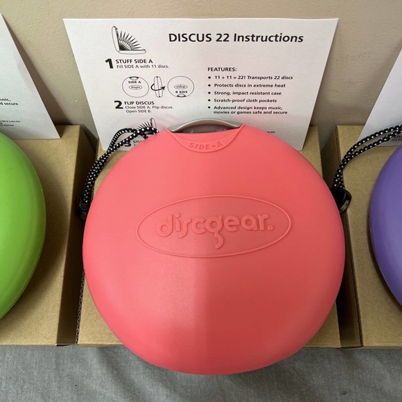 DiscGear 22 Slot Hard Plastic CD DVD Disc Storage Cases - Lot of 3 Pnk,Prpl,Lime - Picture 3 of 13